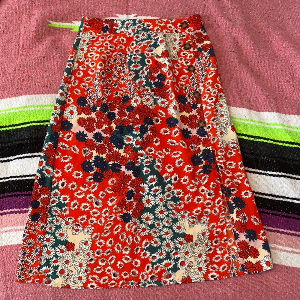 Floral midi skirt